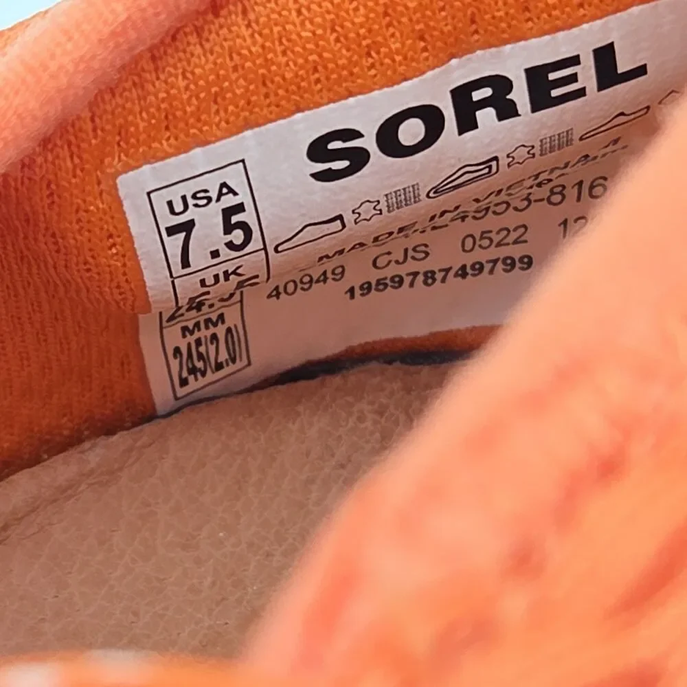 Sorel Kinetic Impact II Lace Sneakers Orange Yellow Lightweight Womens 7.5 EUC